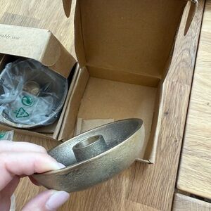 ferm LIVING Brass Bowl Candle Holder — set of two, New in Boxes